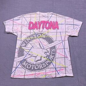 1993 NASCAR Winston Cup Series Daytona All Over Print T Shirt Mens XL Hanes
